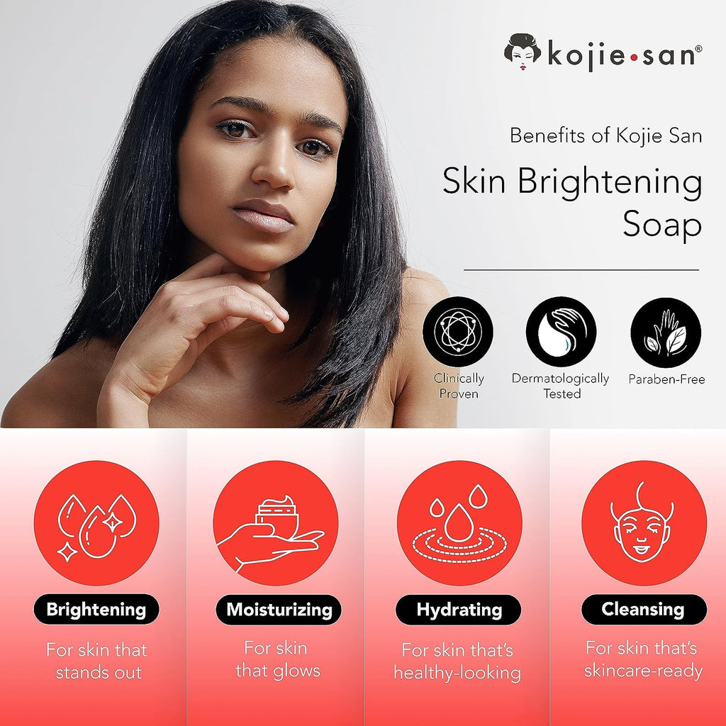 Kojiesan Skin Lightening Soap | For a Lighter and Even Tone Skin | Fights Dark Spots, Scars and Age Spots | Promo 3 Pack x 100 g
