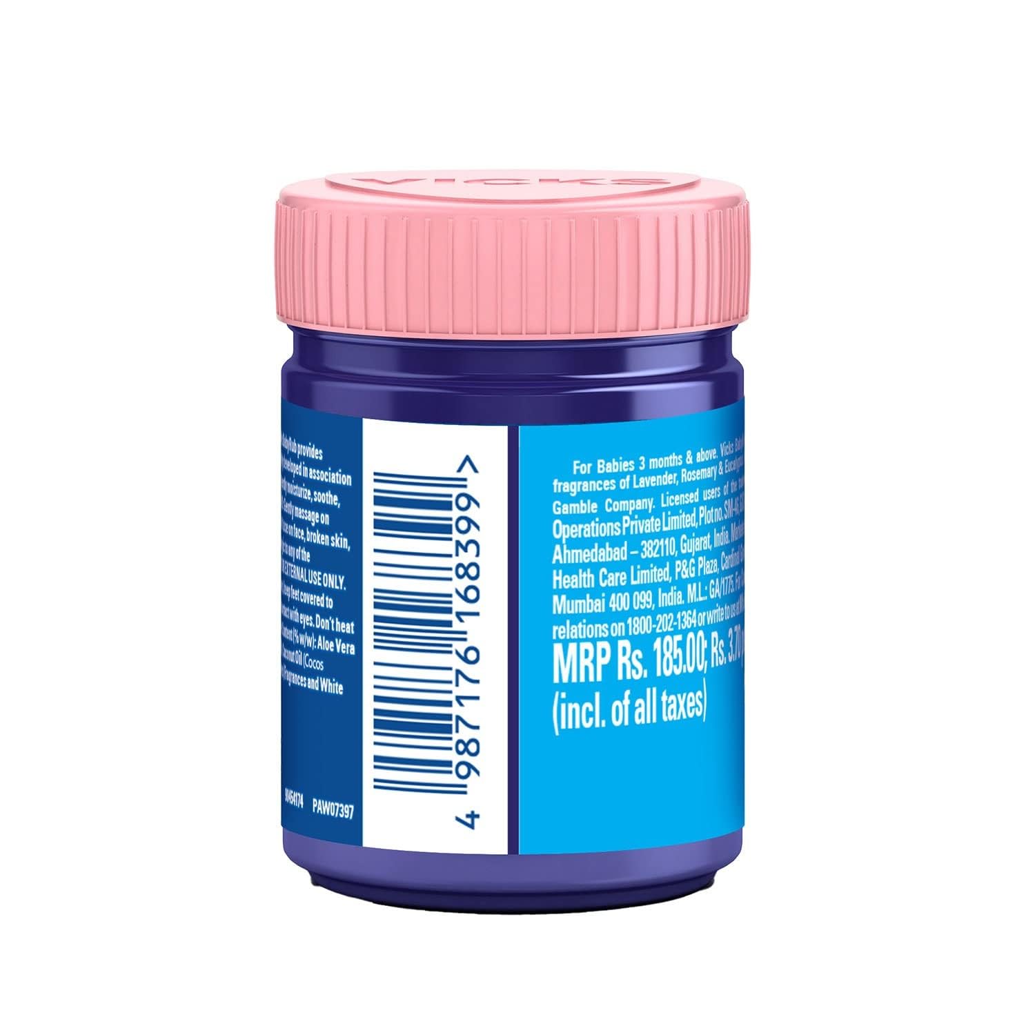 Vicks Baby Rub  - Soothing Aromatherapy - Dermatologist Tested-50 ml