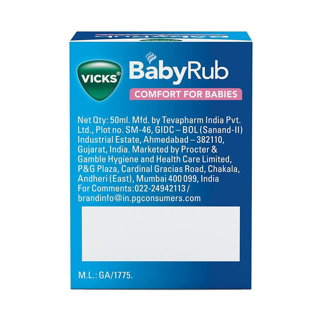 Vicks Baby Rub  - Soothing Aromatherapy - Dermatologist Tested-50 ml