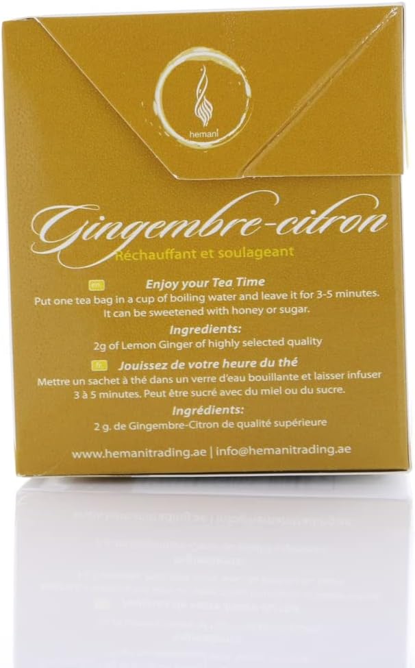 Hemani Honey & Ginger Herbal Tea - Deeply Soothing - Promotes Weight Loss  - Aids Digestion  - 20 Tea Bags - 40gms