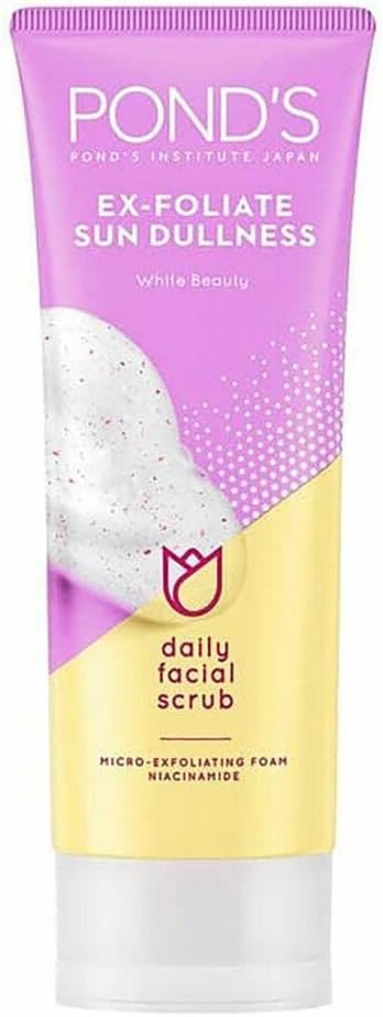 Pond's Ex-Foliate Sun Dullness Bright Beauty Daily Facial Scrub | For Oil Free Bright Skin | Removes Daily Tan and Dark Spots - 100 g
