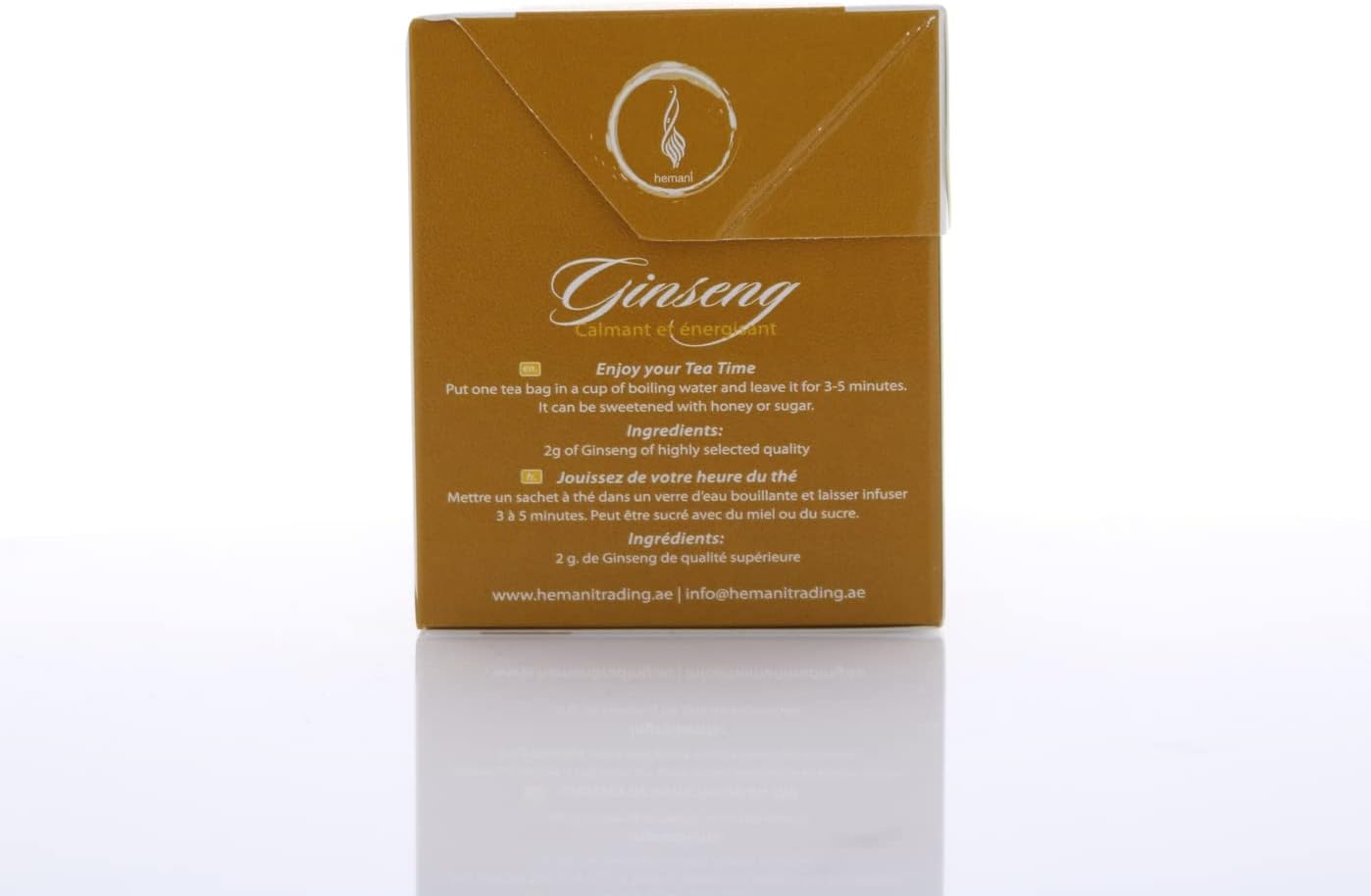 Hemani Ginseng Herbal Tea - Calm & Energizing - Anti-Oxidants Promotes Heathy Skin   - 20 Tea Bags - 40gms