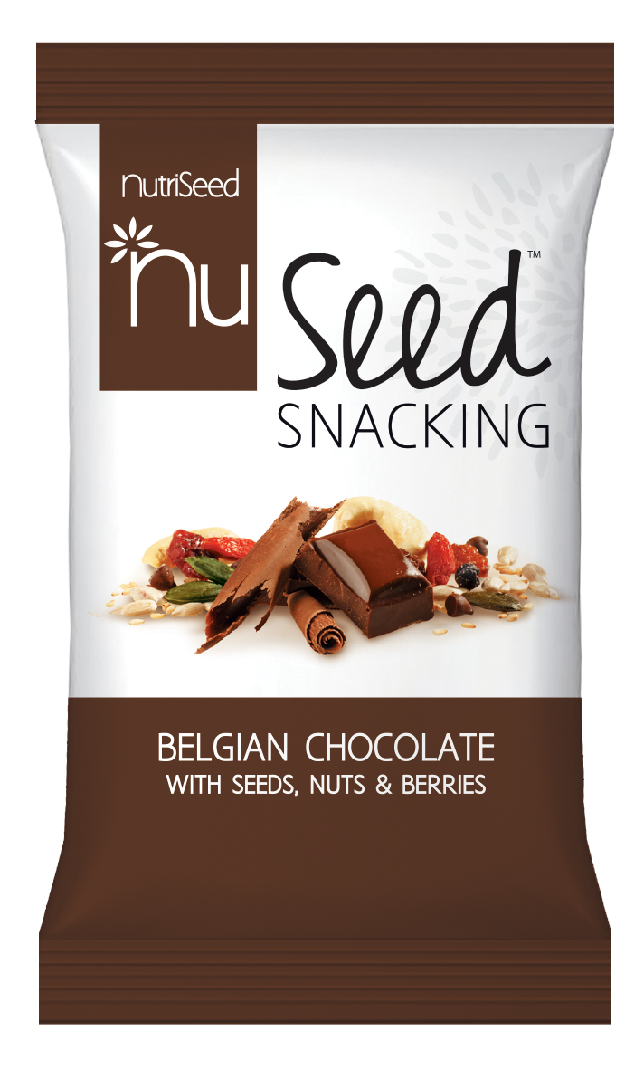 NutriSeed NuSeed Snacking Belgian Chocolate With Seeds, Nuts & Berries - For the Carb Conscious - High in Dietary Fibre & Protein - Gluten-Free - Blend of Choco Drop,Raisins - 30g
