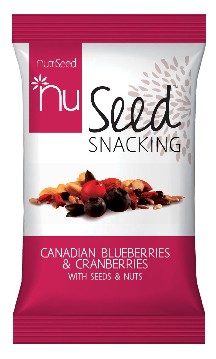 NutriSeed NuSeed Snacking Canadian Blueberries & Cranberries w/ Seed & Nuts [Sunflower/Pumpkin/Raisins/Cashew/Almond] & Goji Berries - High in Dietary Fibre/Protein - Gluten-Free - 30g