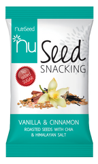 NutriSeed NuSeed Snacking Vanilla & Cinnamon Roasted Seeds With Chia & Himalayan Salt - For the Carb Conscious - High in Dietary Fibre & Protein - No Added Sugar - Gluten-Free & Keto Friendly - 30g