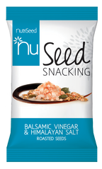 NutriSeed NuSeed Snacking Balsamic Vinegar & Himalayan Salt With Roasted Seeds  - For the Carb Conscious - High in Dietary Fibre & Protein - Gluten-Free & Keto Friendly - 30g