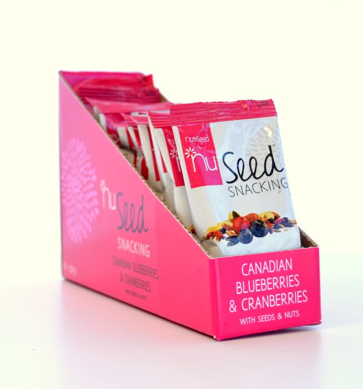 NutriSeed NuSeed Snacking Canadian Blueberries & Cranberries w/ Seeds & Nuts - High in Dietary Fibre & Protein - Gluten-Free - Sunflower/Pumpkin/Cashew/Almond/Raisins/Goji Berry - 10x30g