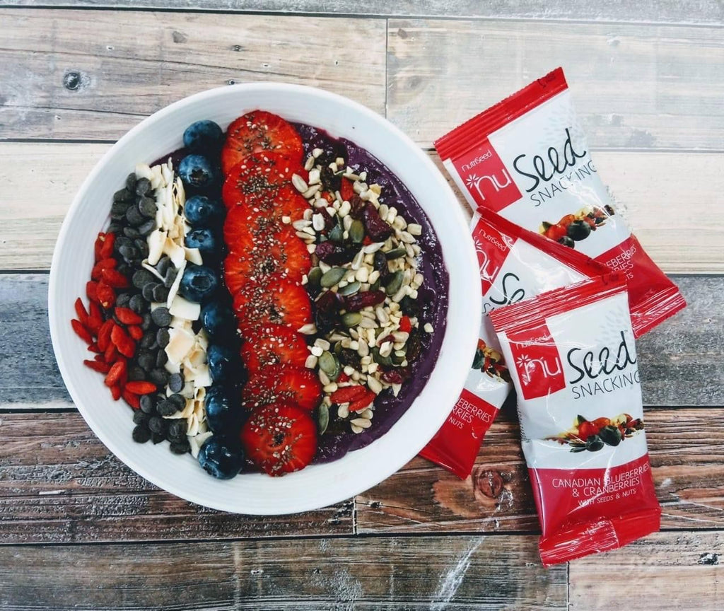 NutriSeed NuSeed Snacking Canadian Blueberries & Cranberries w/ Seeds & Nuts - High in Dietary Fibre & Protein - Gluten-Free - Sunflower/Pumpkin/Cashew/Almond/Raisins/Goji Berry - 10x30g