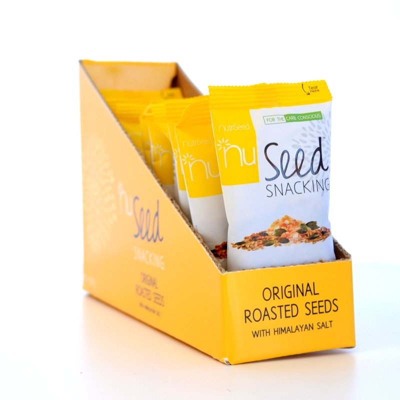 NutriSeed NuSeed Snacking Original Roasted Seeds w/ Himalayan Salt  - For the Carb Conscious - High in Dietary Fibre & Protein - Rich Source of Omega 6 Fatty Acids - Gluten-Free/Keto Friendly - 10x30g