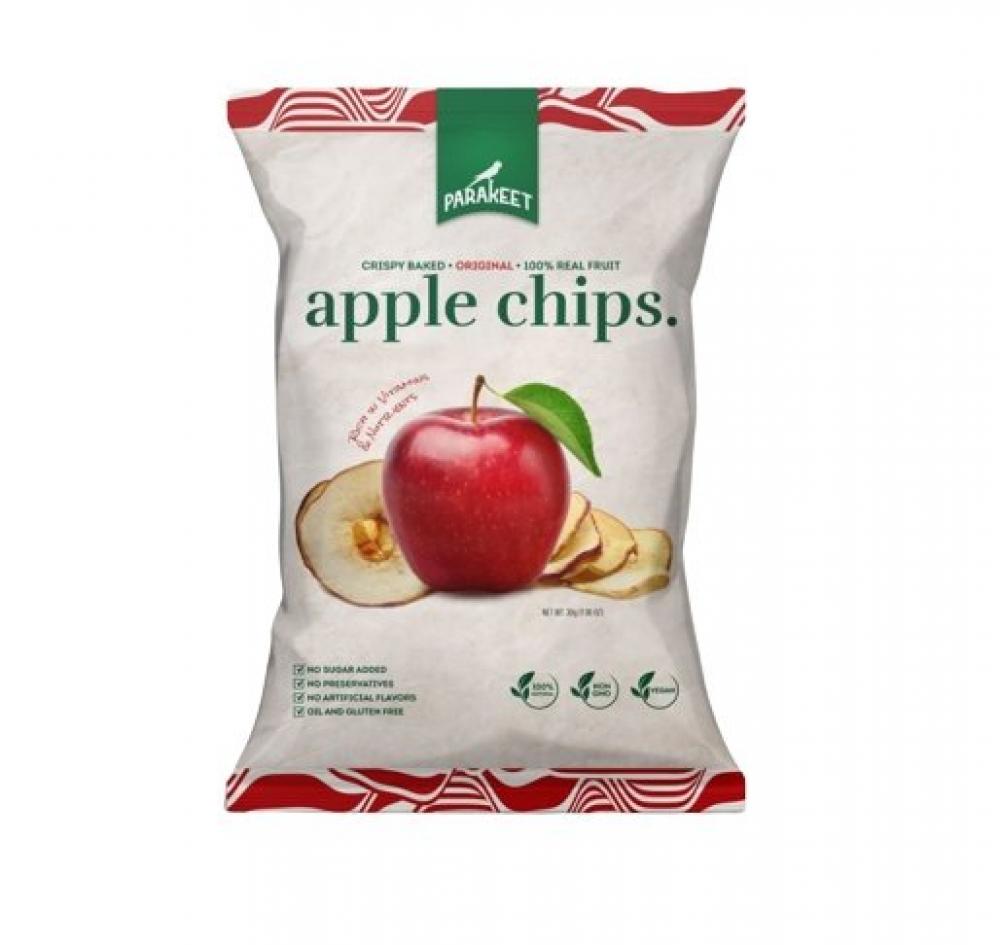 Parakeet Apple Chips Original - 100 % Real Fruit  - Rich in Vitamins & Nutrients  - Crispy Baked  - No Sugar Added, Preservatives & Artificial Flavors  -  30 g
