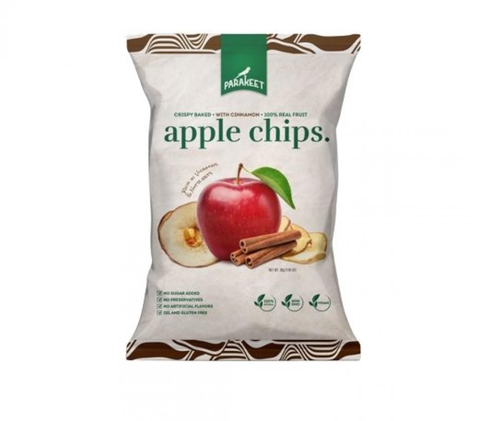 Parakeet Apple Chips With Cinnamon - 100 % Real Fruit  - Rich in Vitamins & Nutrients  - Crispy Baked  - No Sugar Added, Preservatives & Artificial Flavors  -  30 g