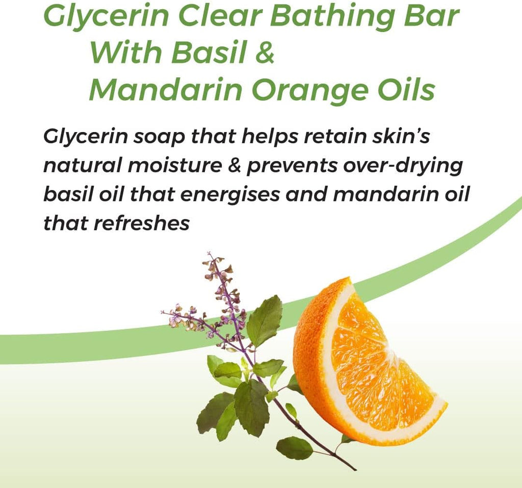 K P Namboodiri's Glycerin Clear Bathing Bar Refreshing Bath  With Basil & Mandarin Orange Oils  - 75 gms