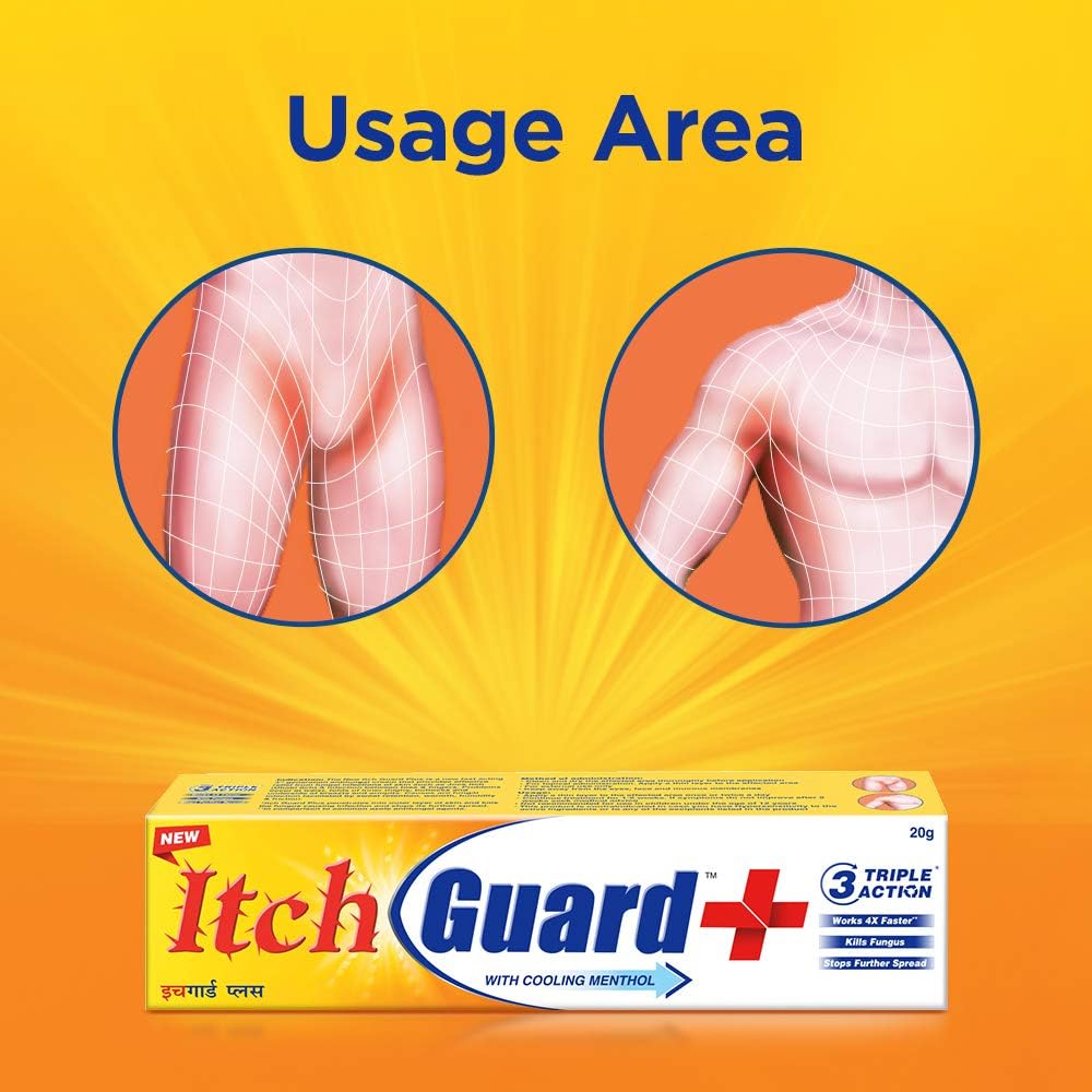 Itch Guard Plus Cream Anti-Fungal Infection Cream With Cooling MentholCooling & Soothing Effect- 20 g