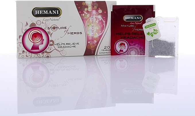 Hemani Mixture of Herbs Headache Wellness - Helps Relieve Headache - Provides Relief from Occasional Stress   - 20 Tea Bags - 40gms