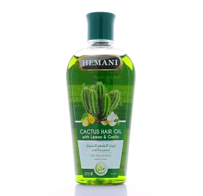 Hemani Cactus Hair Oil with Lemon and Garlic - with Cactus Oil Benefits - Lemon Extract and Garlic Extract - 200 ml