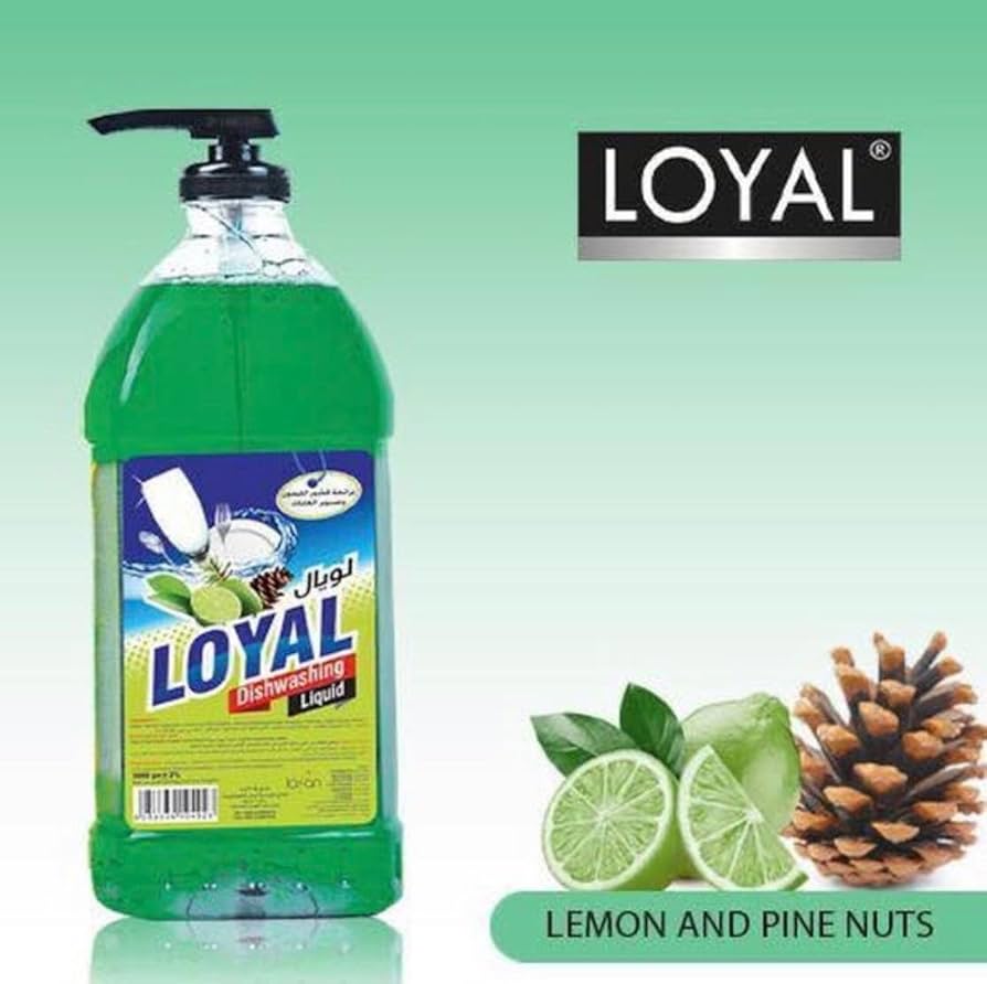 Loyal Dishwashing Liquid Lemon Zest & Forest Pine Green - Powerful Grease Removal - Concentrated Formula - 1 Liter