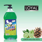 Loyal Dishwashing Liquid Lemon Zest & Forest Pine Green - Powerful Grease Removal - Concentrated Formula - 1 Liter