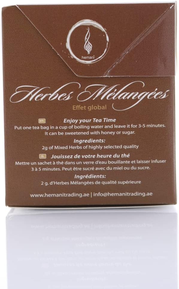 Hemani Mixed Herbs Herbal Tea All Round Effect Stress and Anxiety Relief Soothes Troubled Stomach and Insomnia 20 Tea Bags - 40gms