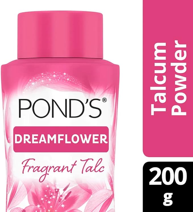 Ponds  Ponds Dream Flower Talc - Delightful Fragrance and Skin-Friendly Properties - Delicate Floral Fragrance-200 g