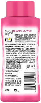 Ponds  Ponds Dream Flower Talc - Delightful Fragrance and Skin-Friendly Properties - Delicate Floral Fragrance-200 g