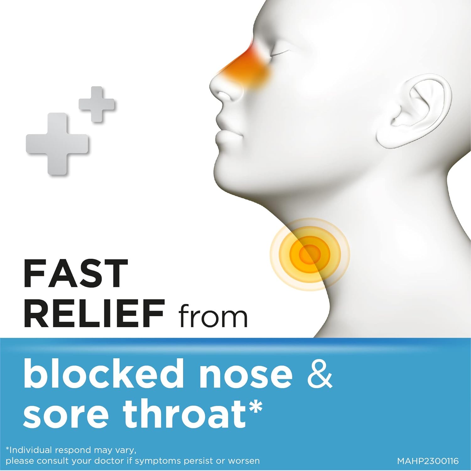 Strepsils Sore Throat & Blocked Nose Menthol | Soothing Effective Relief Against Sore Throat | Helps Clear The Nose Fast - 24 Lozenges