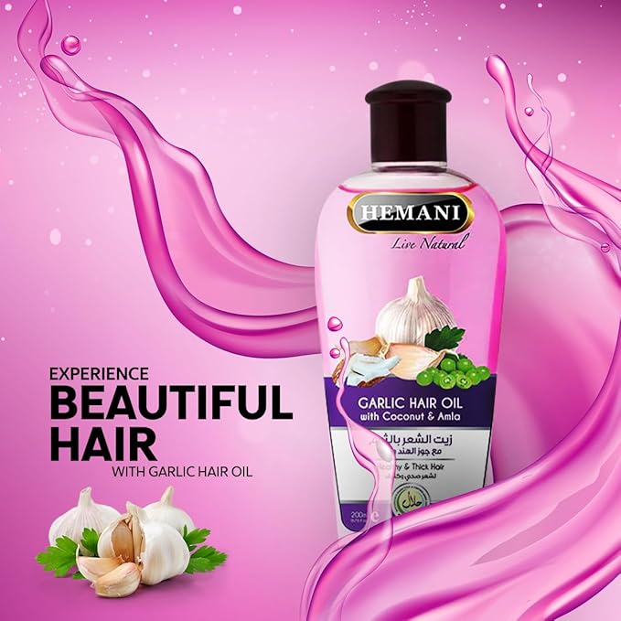 Hemani Garlic Hair Oil-Garlic Infused-Scalp Health-Hair