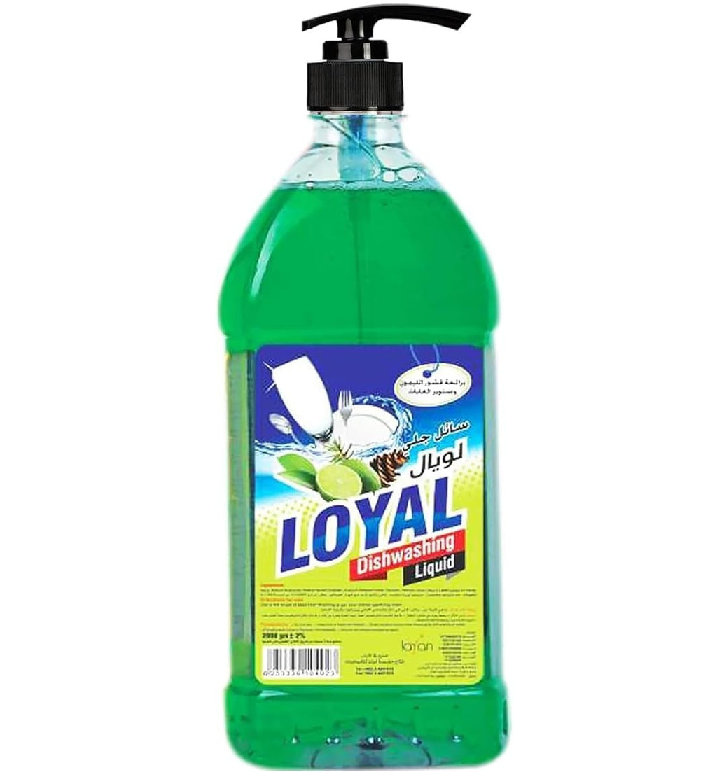 Loyal Dishwashing Liquid Lemon Zest & Forest Pine Green - Powerful Grease Removal - Concentrated Formula - 1 Liter