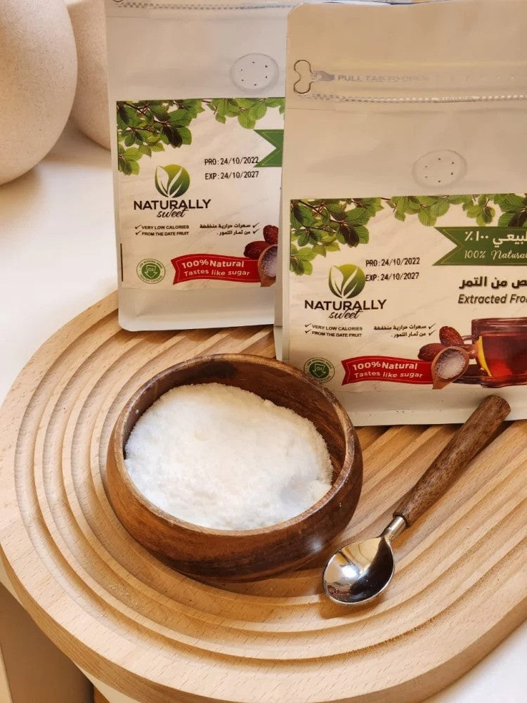 Naturally Sweet Powdered Date Sugar - 100% Natural Sweetener - Extracted from Dates - Low Glycemic & Low Calories - 250 gm
