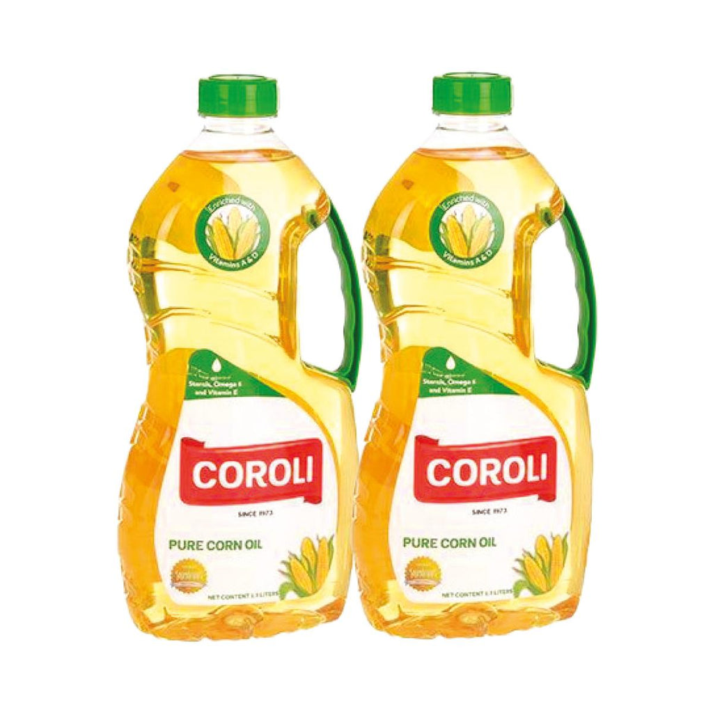 Coroli Corn Oil 1.5 Liter - Light and Cholesterol Free - Enriched with Vitamin A, D and E, Sterols, Natural Antioxidants Omega 6 - Versatile Cooking Oil [Cook, Bake, Sauté or Deep-fry]
