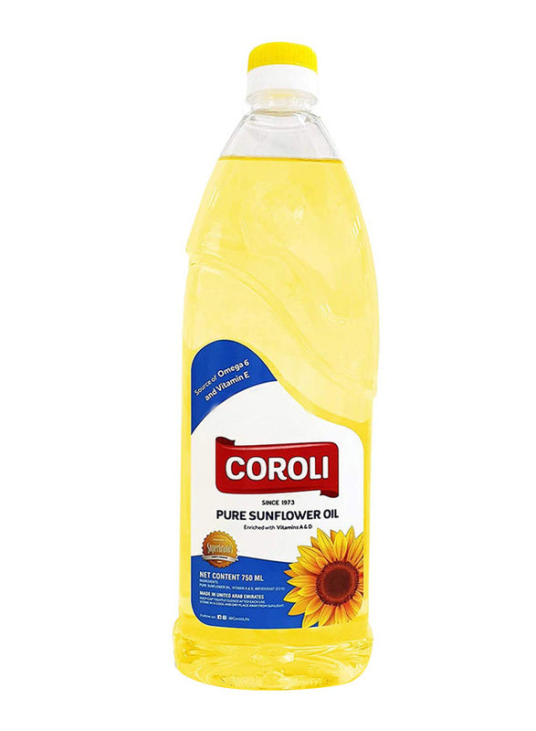 Coroli Pure Sunflower Oil - The Best & Most Versatile Cooking Oil - Helps in Reducing Bad Cholesterol - 750 ml