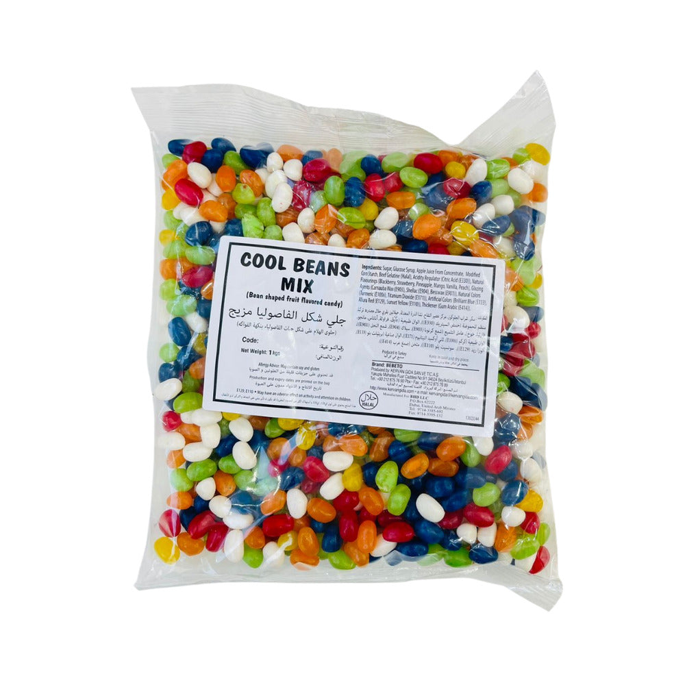 Sweet Factory Cool Beans Mix Palatable Little Buttons Filled with Fruit Paste Funky Summery Snack for Treats 1kg