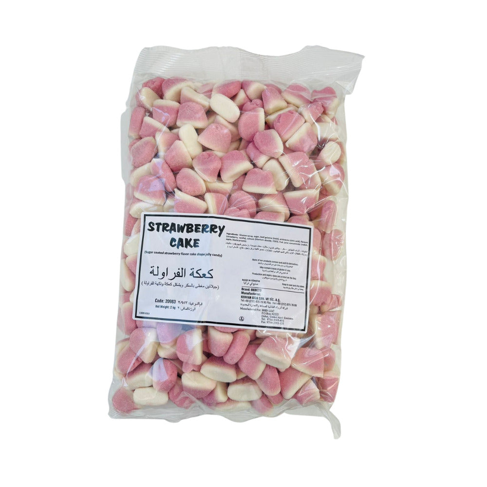 Sweet Factory Big Strawberry Cake Sugar-coated Jellies Aromatic Strawberry Flavor Complimented By A Creamy Vanilla Base 2kg