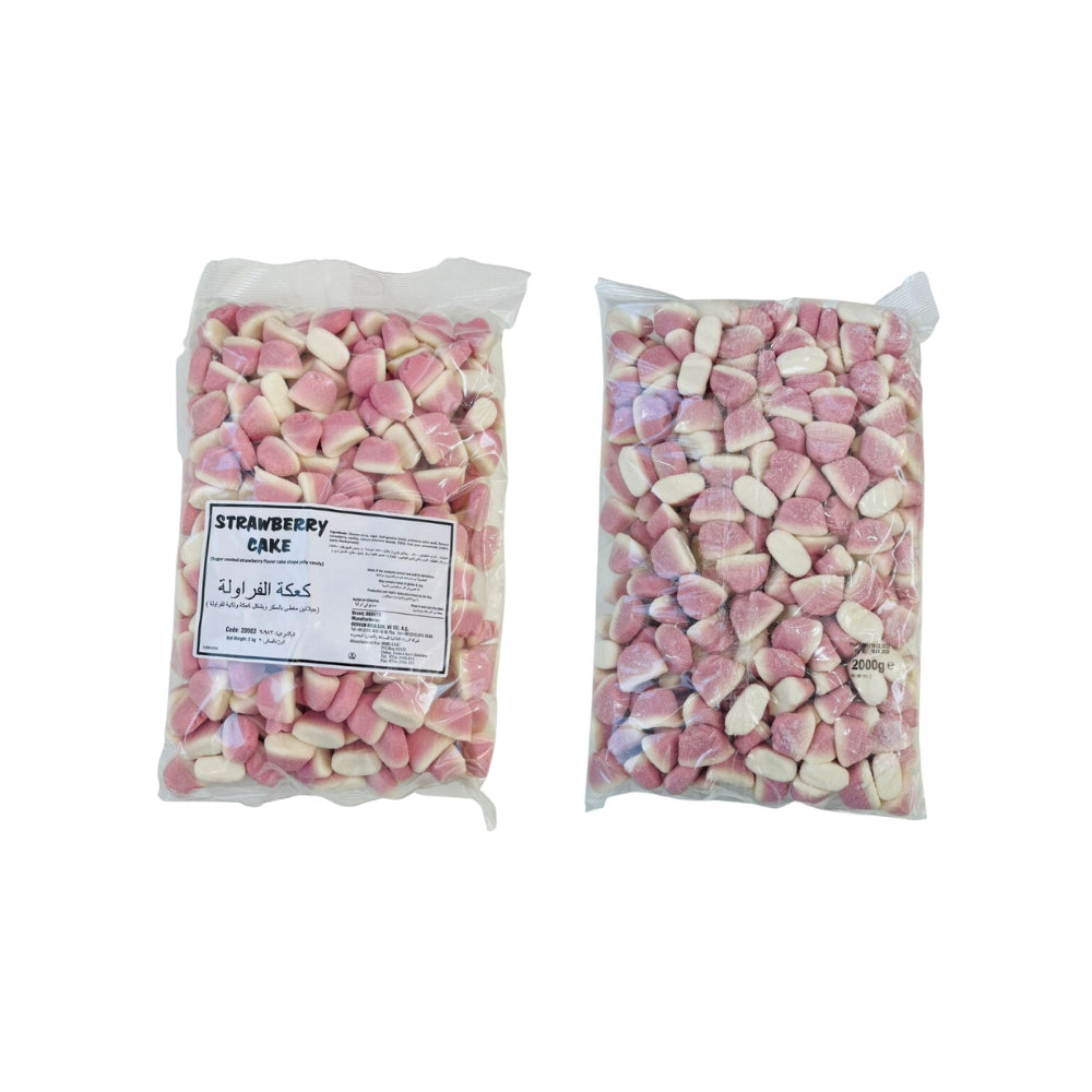 Sweet Factory Big Strawberry Cake Sugar-coated Jellies Aromatic Strawberry Flavor Complimented By A Creamy Vanilla Base 2kg