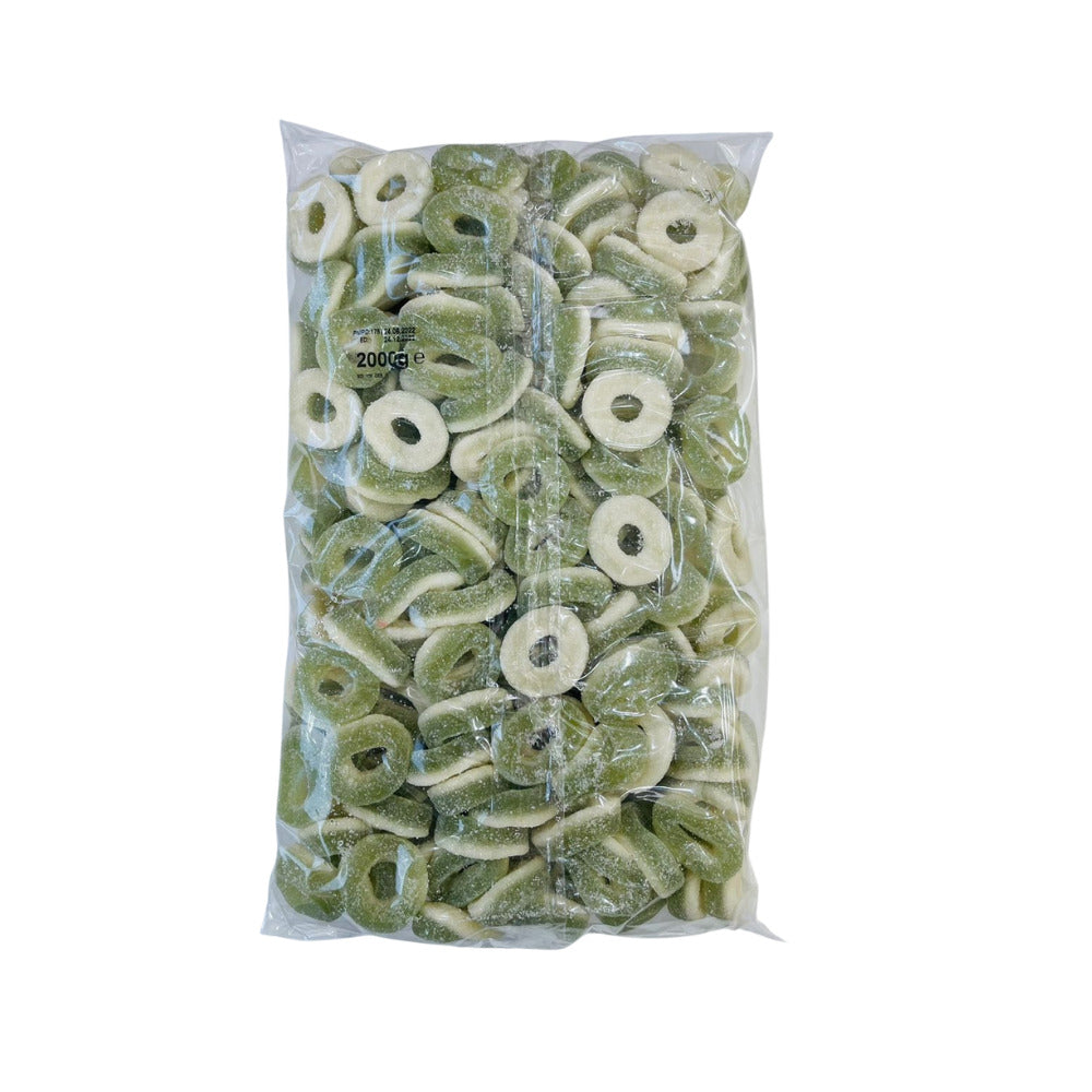 Sweet Factory  Apple Ring Chewy Jellie Soft and Full of Delicious Green Apple Flavor Suitable for Any Party, Candy Buffet, or Even an After Meal Snack2kg