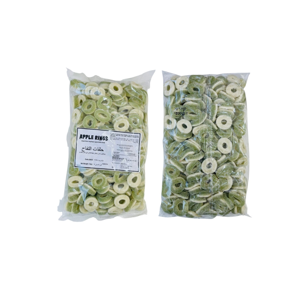 Sweet Factory  Apple Ring Chewy Jellie Soft and Full of Delicious Green Apple Flavor Suitable for Any Party, Candy Buffet, or Even an After Meal Snack2kg