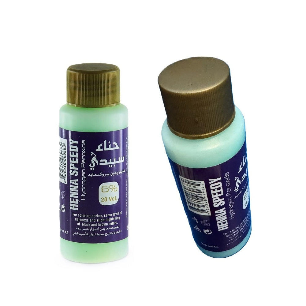 Henna Speedy Hydrogen Peroxide  - For Hair Lightening & Coloring Darker - 6% (20 Volume) - 60 ml