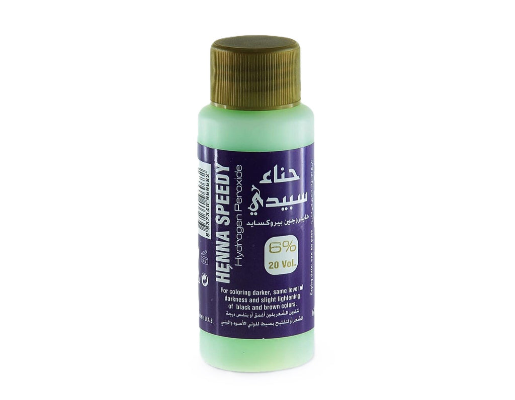 Henna Speedy Hydrogen Peroxide  - For Hair Lightening & Coloring Darker - 6% (20 Volume) - 60 ml