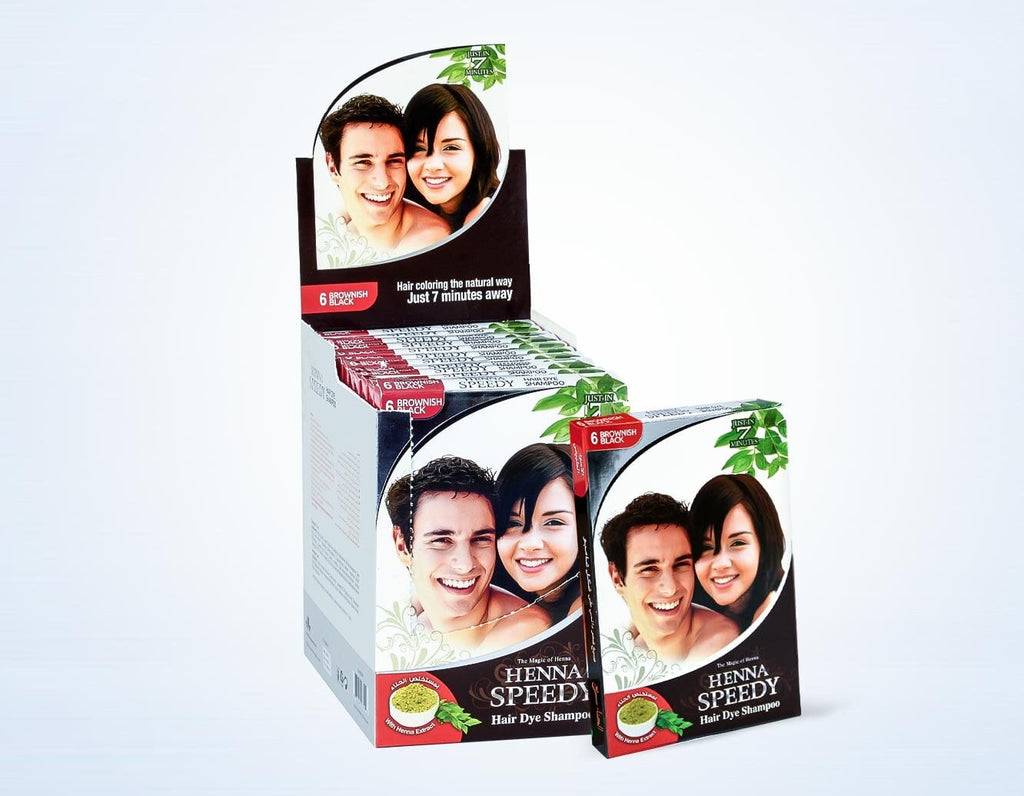 Henna Speedy Brownish Black Hair Dye Shampoo - With Henna Extract - In Just 7 Minutes - 30 ml