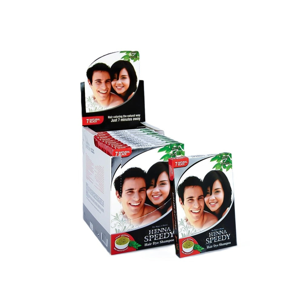 Henna Speedy Natural Black Hair Dye Shampoo - With Henna Extract - In Just 7 Minutes - 30 ml