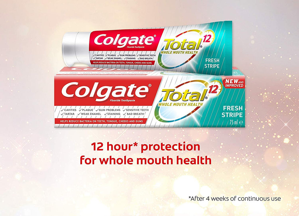 Colgate Flouride Total Toothpaste -12 Hour Antibacterial Protection - Fresh Stripe  - 100 ml