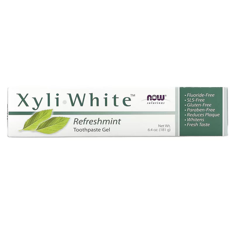 Xyli White Refreshmint Toothpaste Gel | Reduces Plaque | Whitens Teeth | Free from Fluoride, Gluten, SLS & Paraben| For Long Lasting Fresh Taste & Breath - 181 g