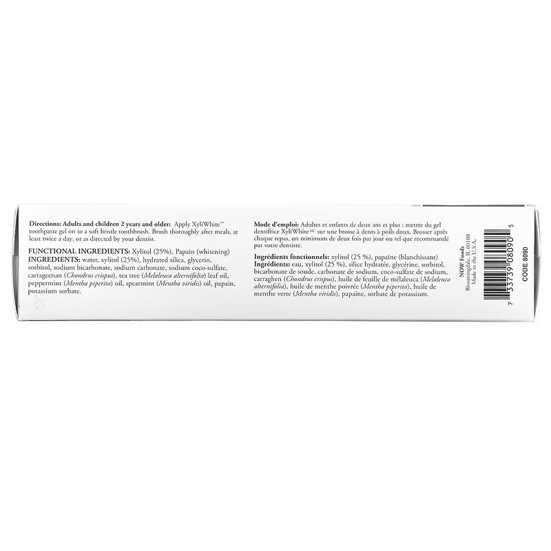 Xyli White Refreshmint Toothpaste Gel | Reduces Plaque | Whitens Teeth | Free from Fluoride, Gluten, SLS & Paraben| For Long Lasting Fresh Taste & Breath - 181 g