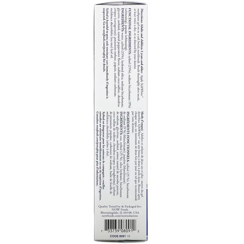 Xyli White Platinum Mint Toothpaste Gel with Baking Soda | Reduces Plaque | Whitens Teeth | Free from Fluoride, Gluten, SLS & Paraben | For Long Lasting Fresh Taste & Breath - 181 g