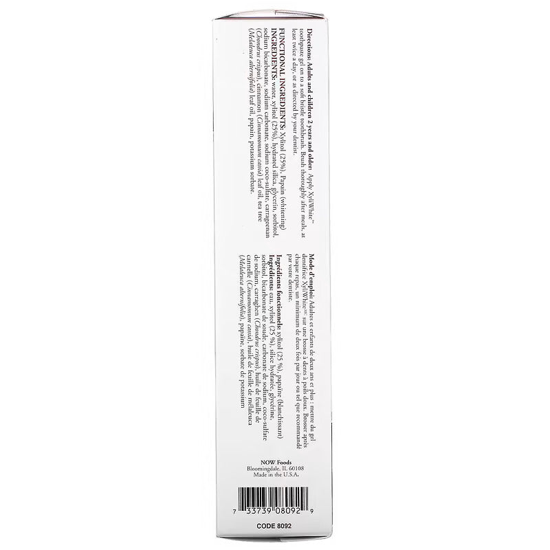 Xyli White Cinnafresh Toothpaste Gel | Reduces Plaque | Whitens Teeth | Free from Fluoride, Gluten, SLS & Paraben | For Long Lasting Fresh Taste & Breath - 181 g