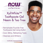 Xyli White Neem & Tea Tree Toothpaste Gel with Mint Flavour | Reduces Plaque | Whitens Teeth | Free from Fluoride, Gluten, SLS & Paraben | For Long Lasting Fresh Taste & Breath  - 181 g