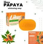 Likas Skin Whitening Soap Papaya - Herbal Bath Soap For Face and Body - For Clearer and Finer Skin Complexion - Enriched with Papaya Enzymes - Promo 2 Pack x 135 g