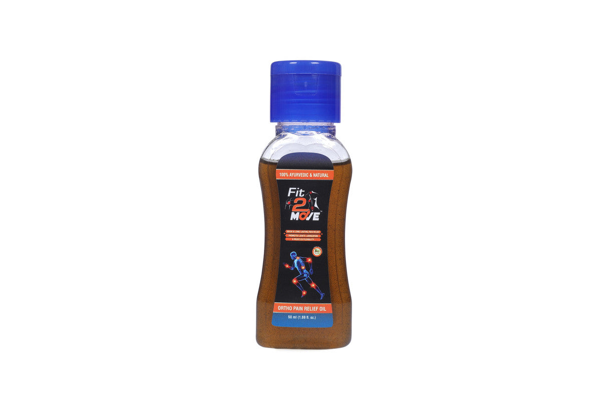 Fit 2 Move Ortho Pain Relief Oil - 100% Ayurvedic & Natural - Quick and Long Lasting Pain Relief - Promoting Joint Lubrication 50 ml