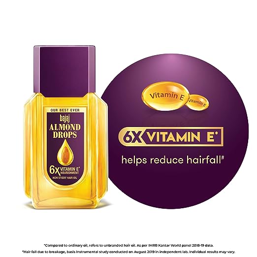 Bajaj Almond Drops  - 6X Vitamin E Nourishment Non Sticky Hair Oil For Long, Strong & Shiny Hair  95 ml