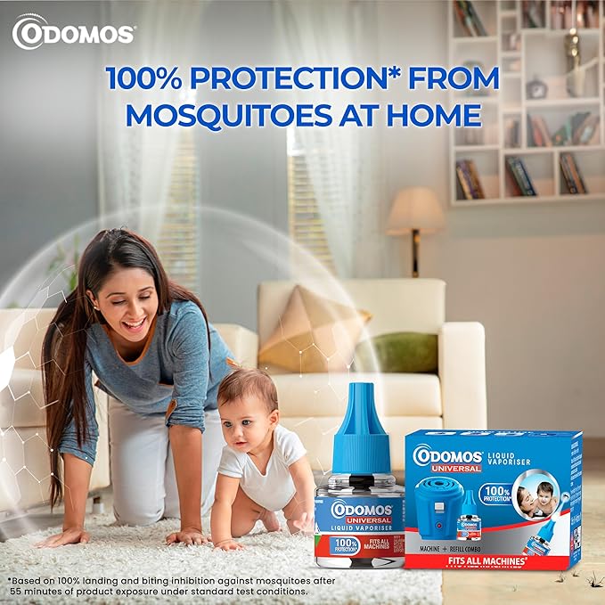 Odomos  Liquid Vaporisor - Machine + Refill Combo - Household Insecticide - 45ml