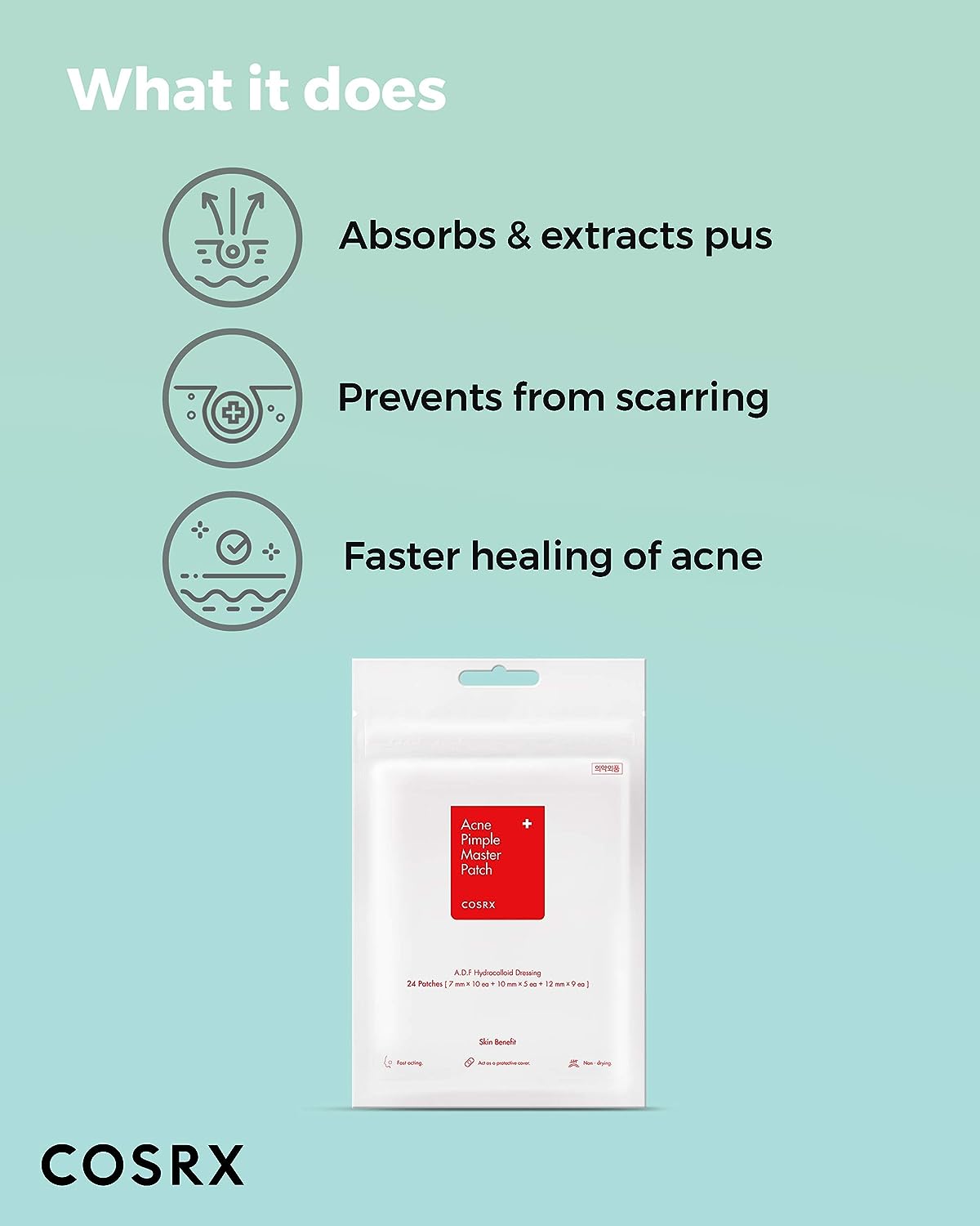 CosRx Acne Pimple Master Patch 24 Patches - Fast Acting - Act as Protection Cover - Non-drying